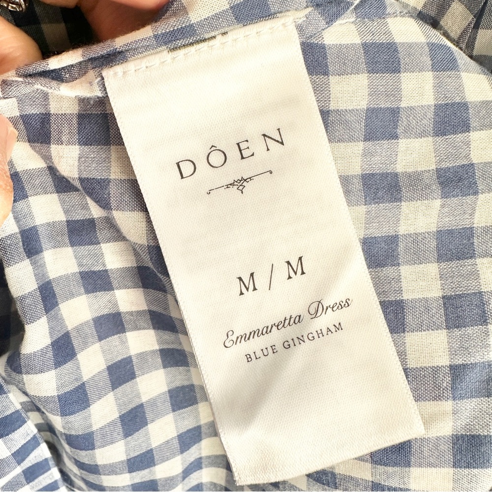 NWT Doen Emmaretta Dress in Gingham Blue - Picture 7 of 7